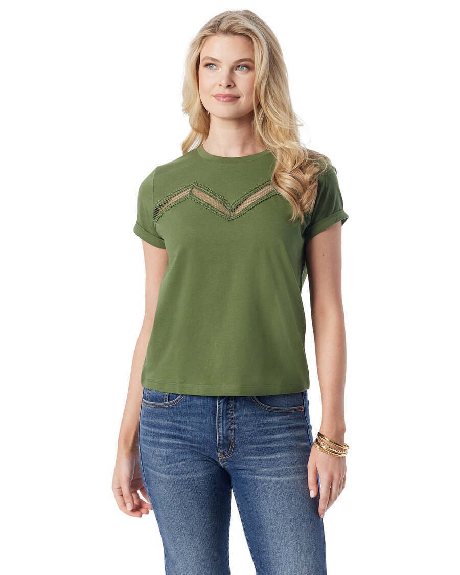 Jessica Simpson Valeriya Tee in Bronze Green