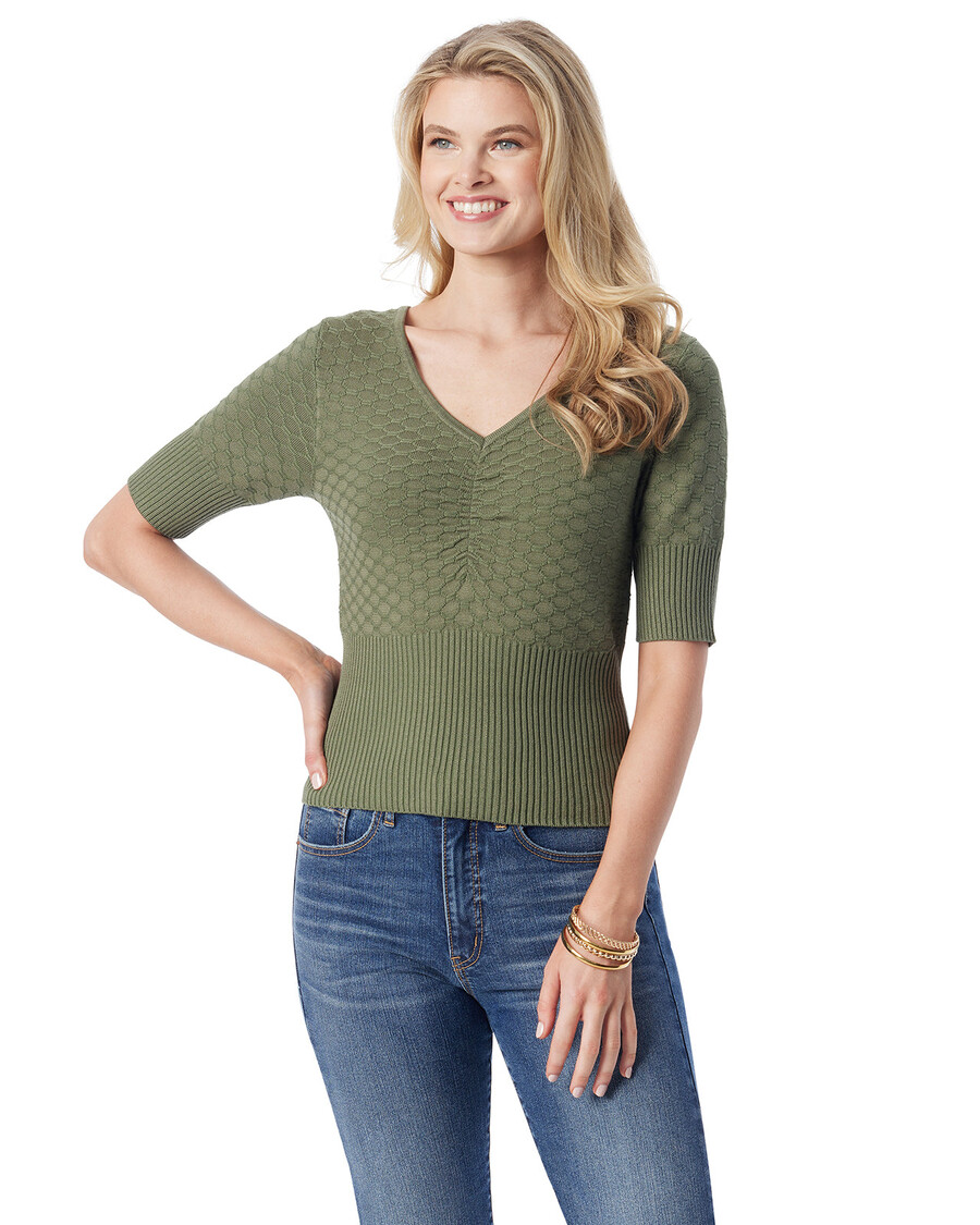 Jessica Simpson Imani Top in Bronze Green