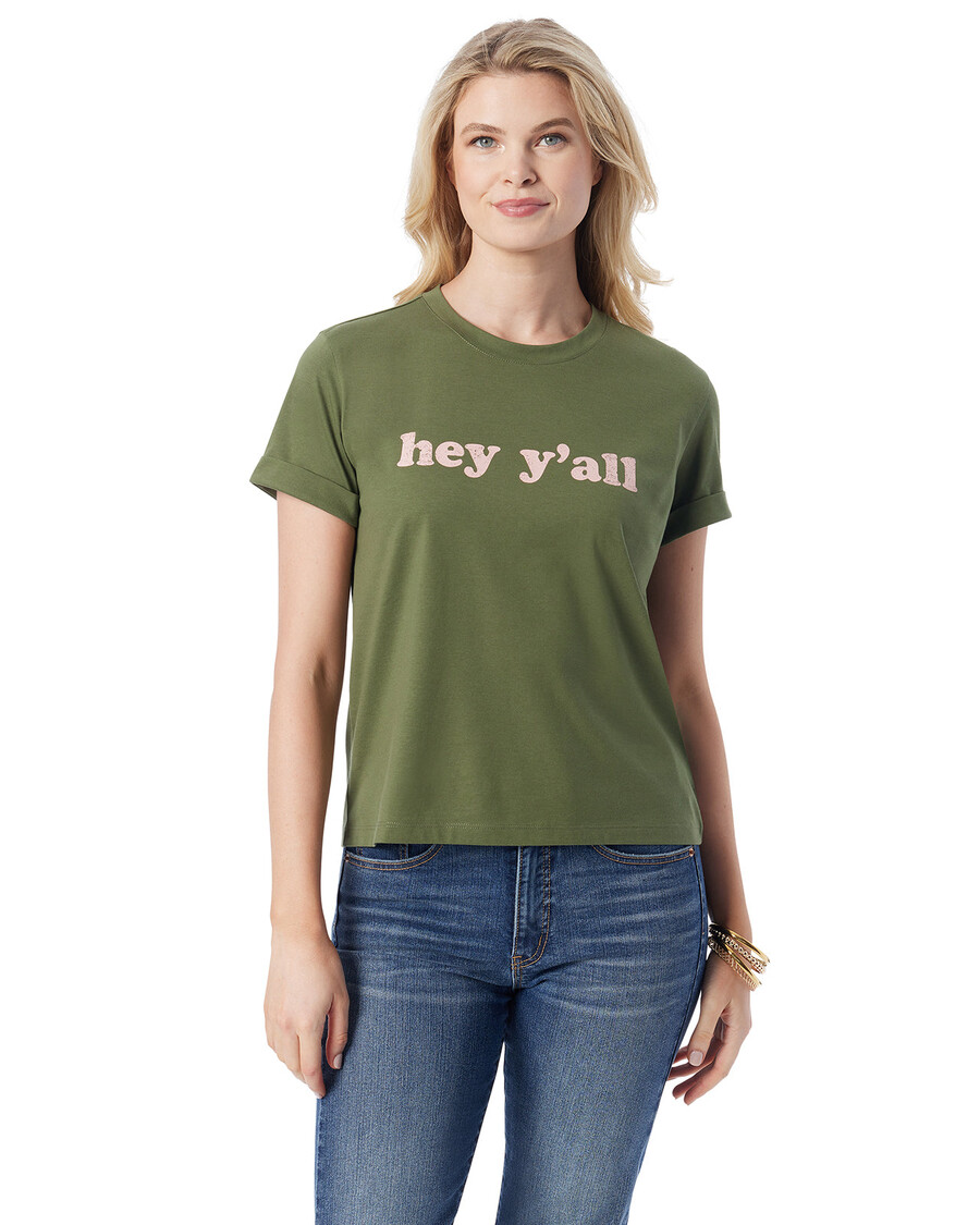 Jessica Simpson Ike Tee in Bronze Green