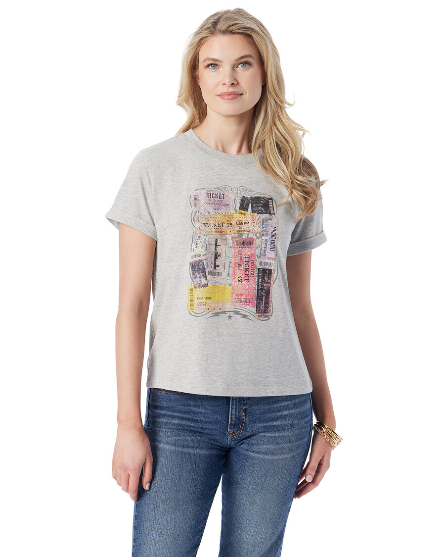 Jessica Simpson Ike Tee in Light Heather Grey