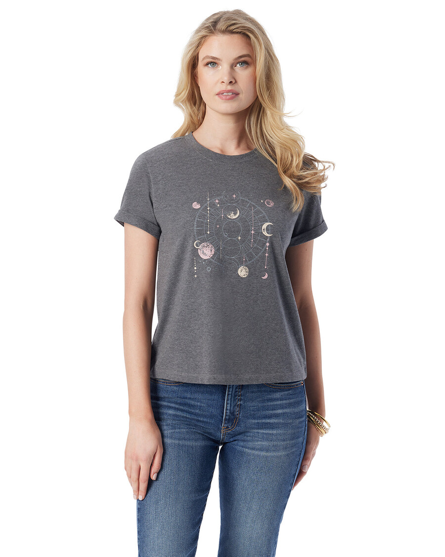 Jessica Simpson Ike Tee in Dark Heather Grey