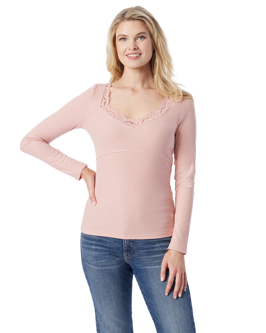 Jessica Simpson Abbey Sweatheart Top in Silver Pink