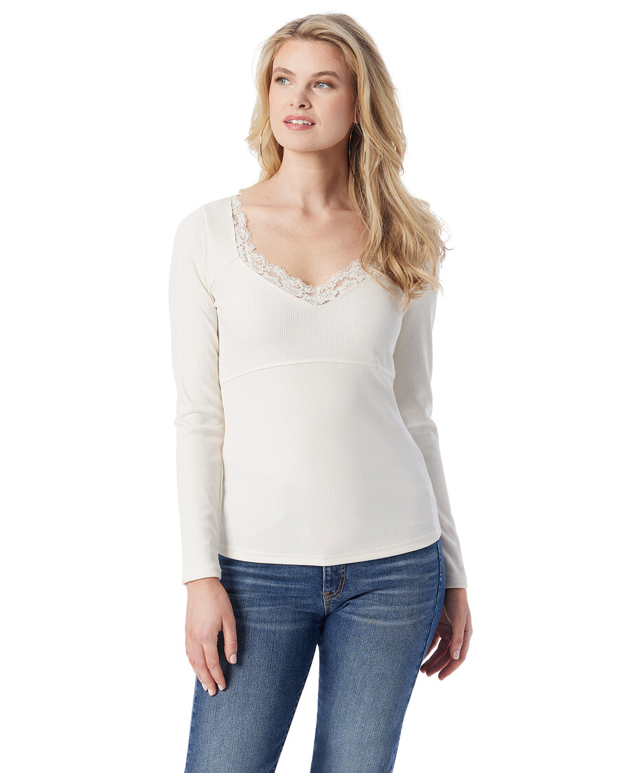 Jessica Simpson Abbey Sweatheart Top in Gardenia