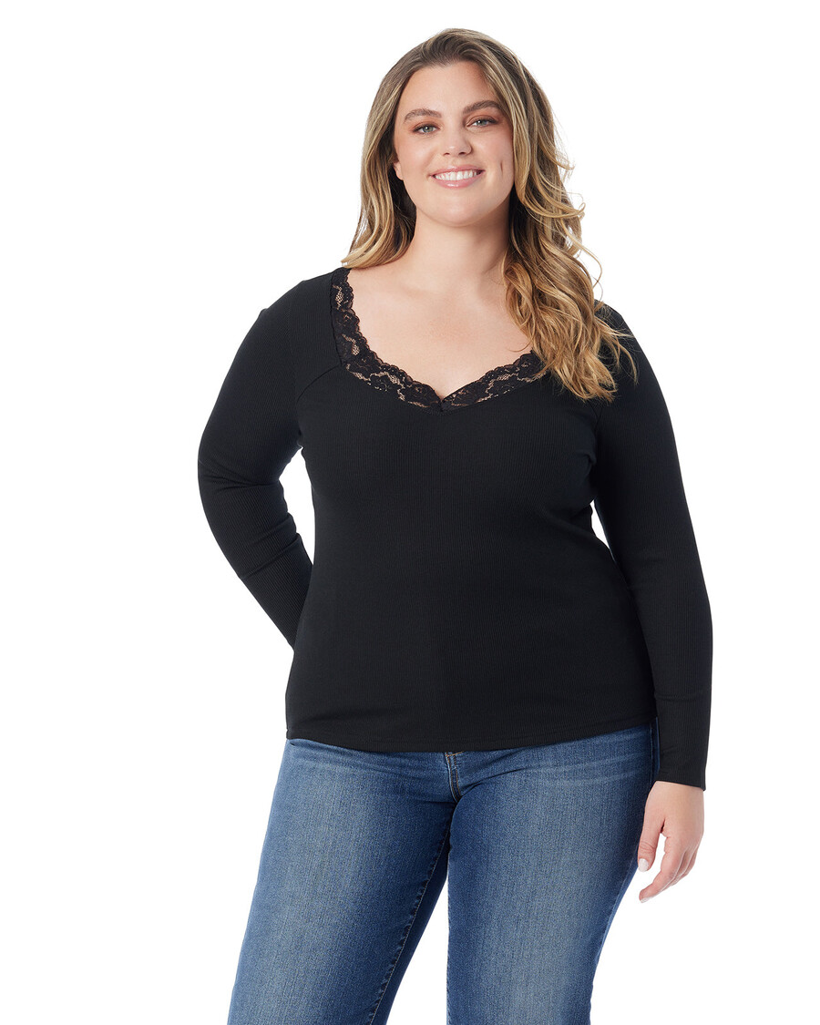 Jessica Simpson Laurel Sweetheart Top in Anthracite