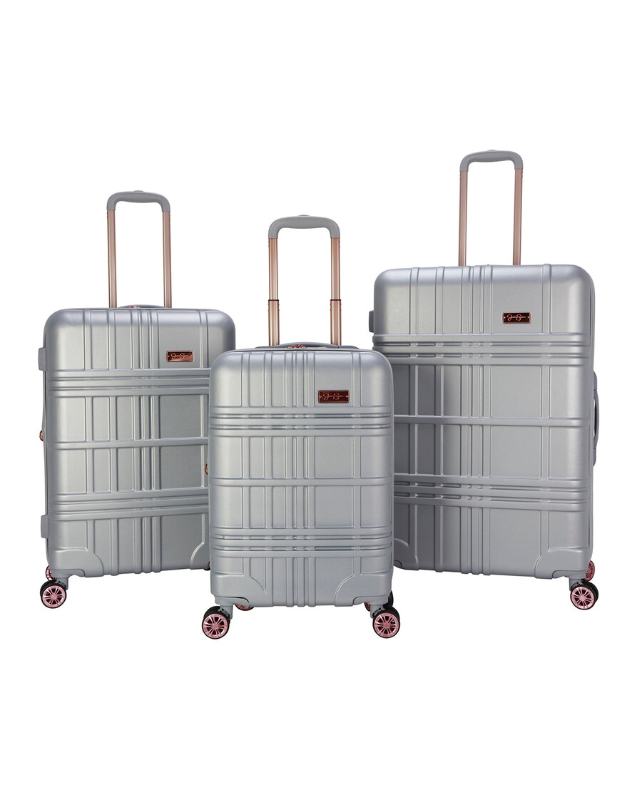 Jessica Simpson Jewel Plaid Luggage Collection in Silver