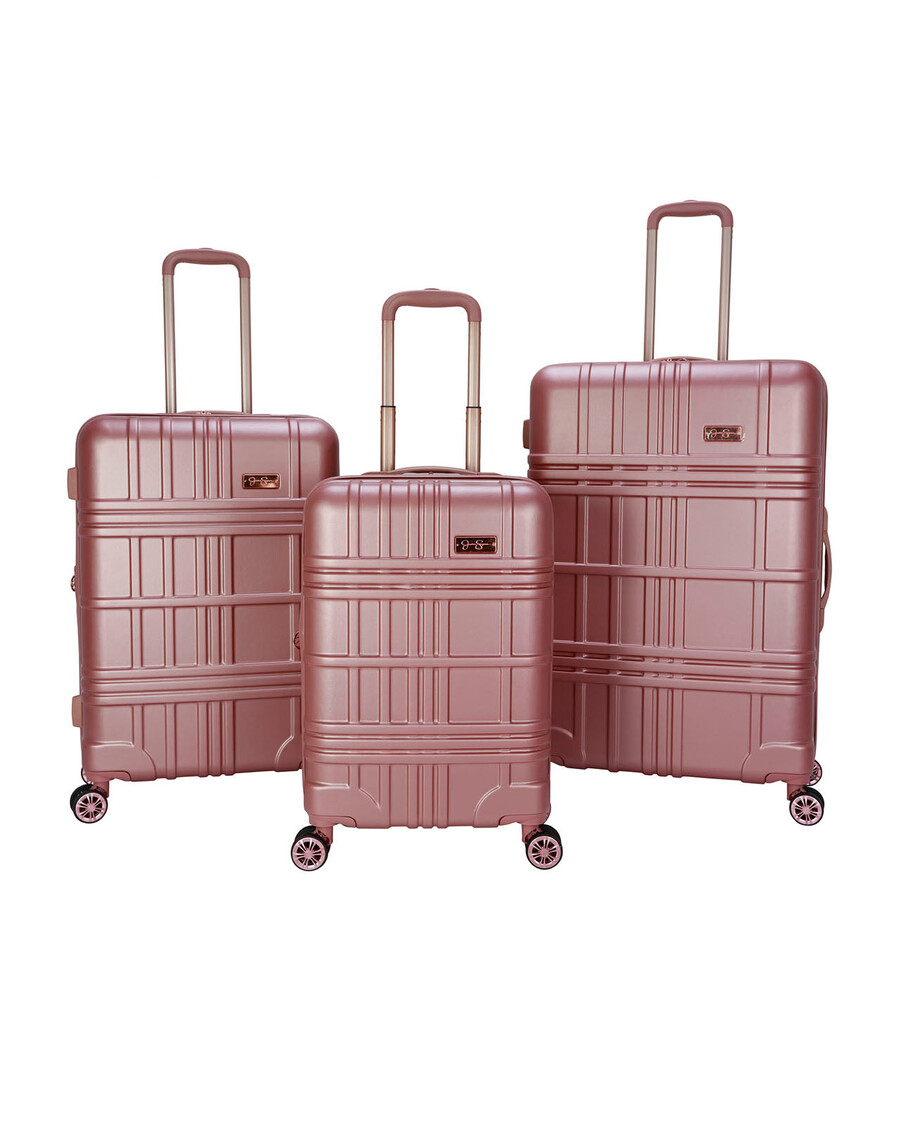 Jessica Simpson Jewel Plaid Luggage Collection in Rose Gold