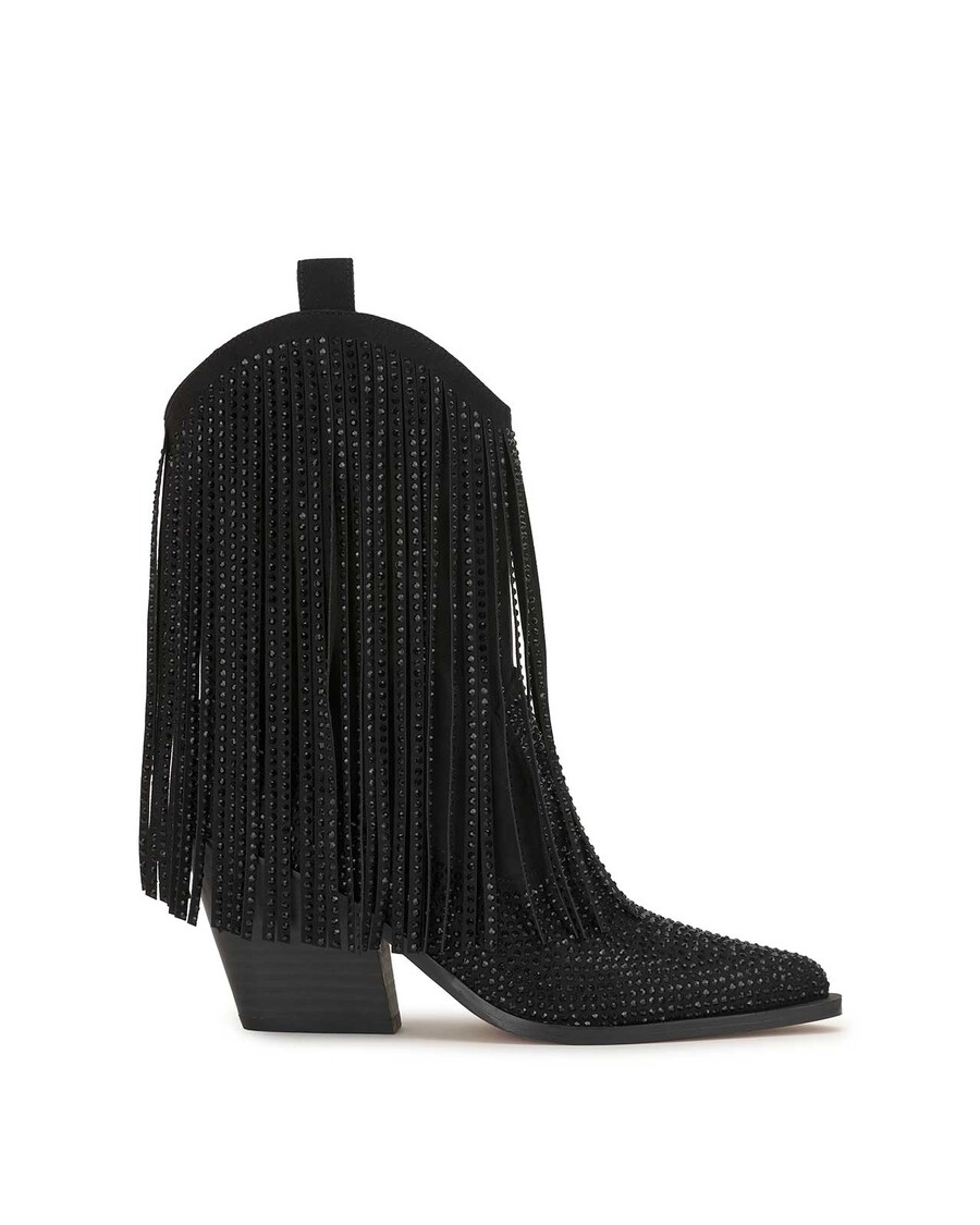 Jessica Simpson Paredisa Fringe Bootie in Black