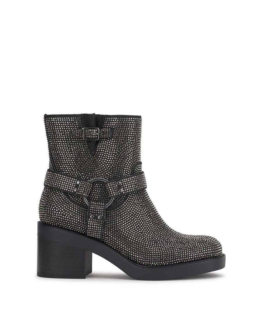 Jessica Simpson Ceridwen Moto Boot in Black Crystal