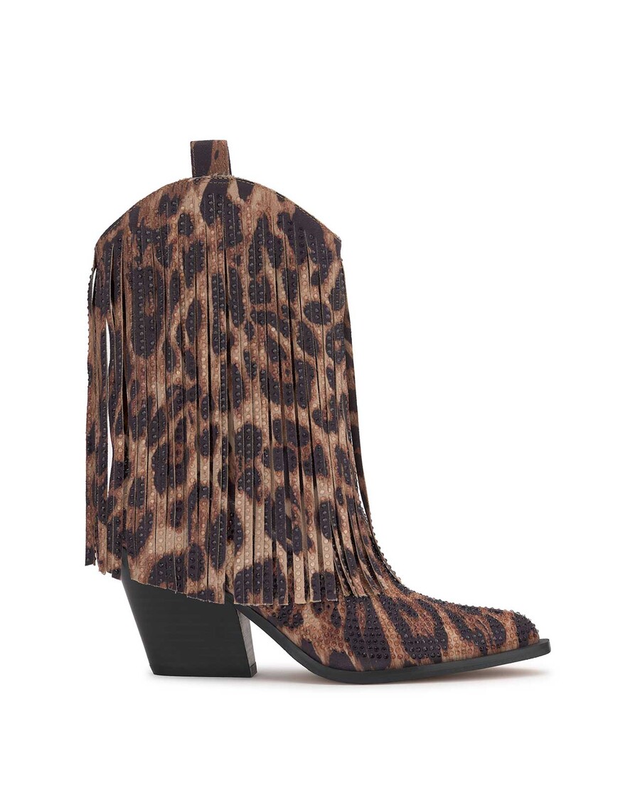 Jessica Simpson Paredisa Fringe Bootie in Leopard