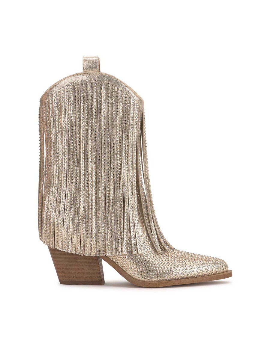 Jessica Simpson Paredisa Fringe Bootie in Champagne