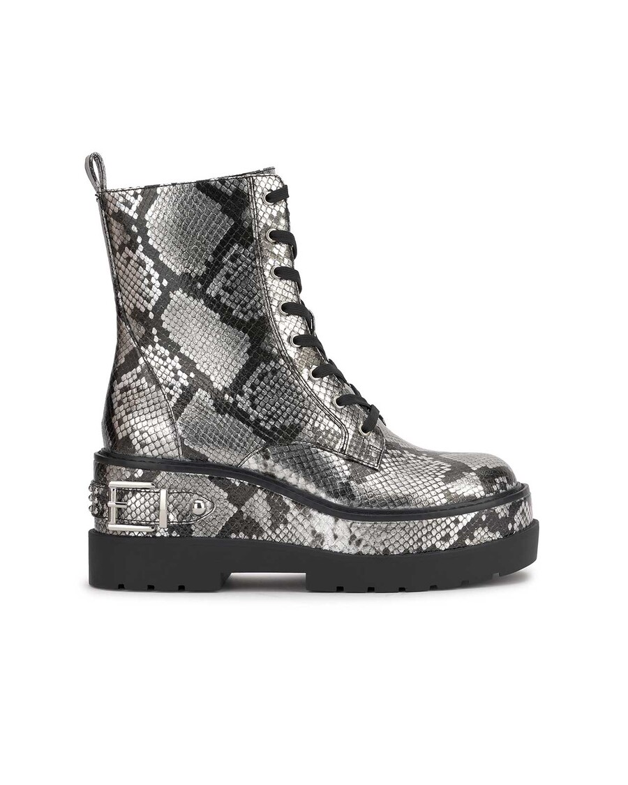 Jessica Simpson Imelda Combat Boot in Chrome Snake