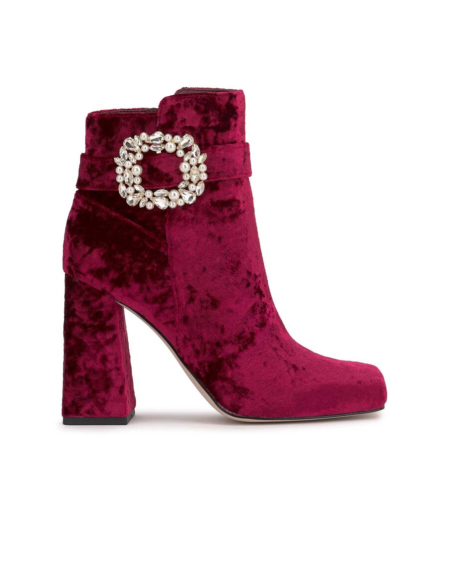 Jessica Simpson Luminna Block Heeled Bootie in Oxblood