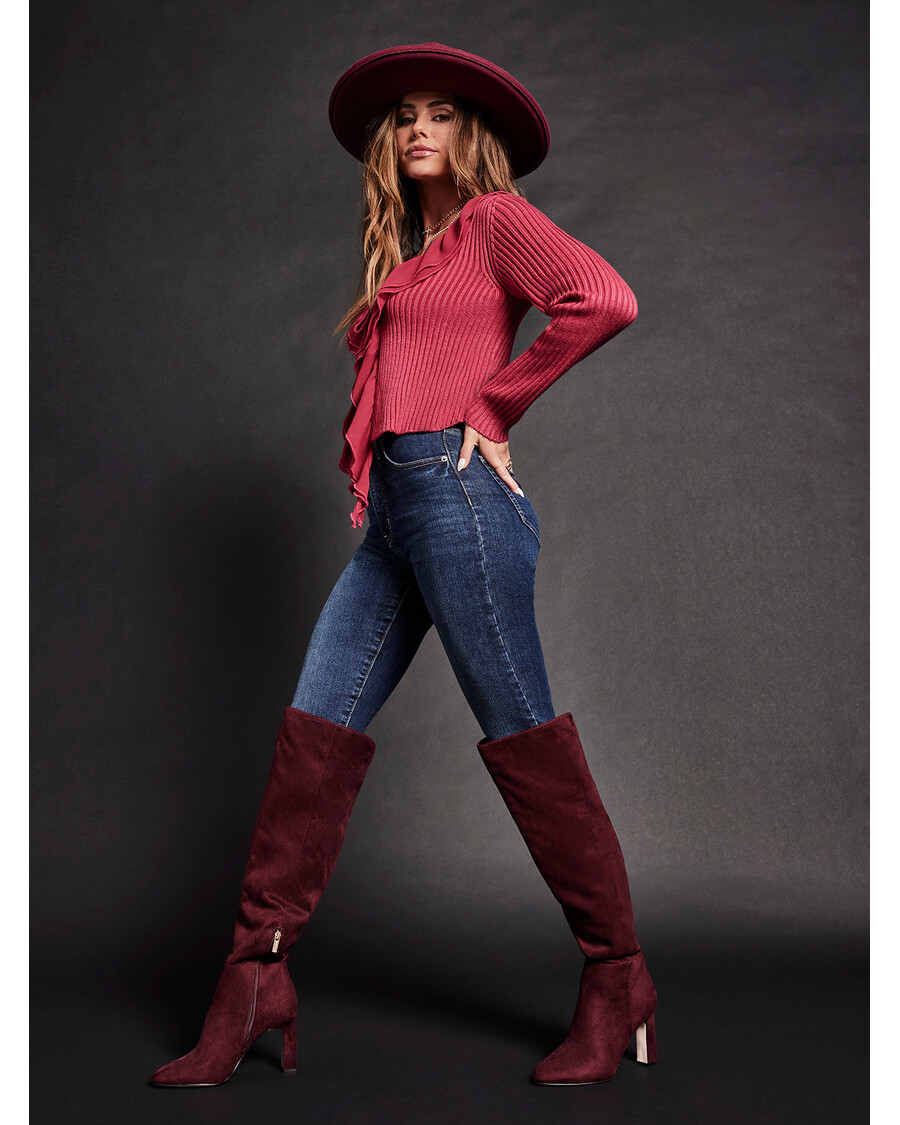 Jessica Simpson Mistia Over The Knee Boot in Dark Cherry