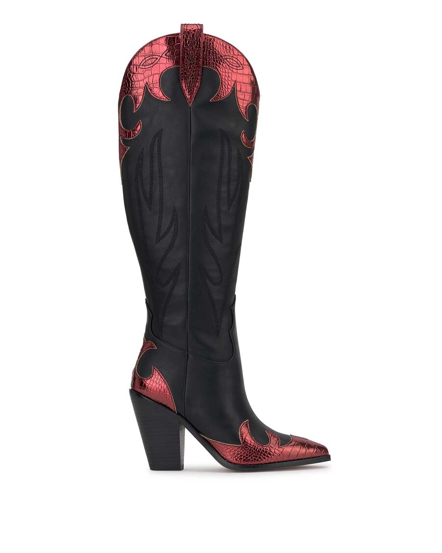 Jessica Simpson Rhetta Western Boot in Black & Oxblood