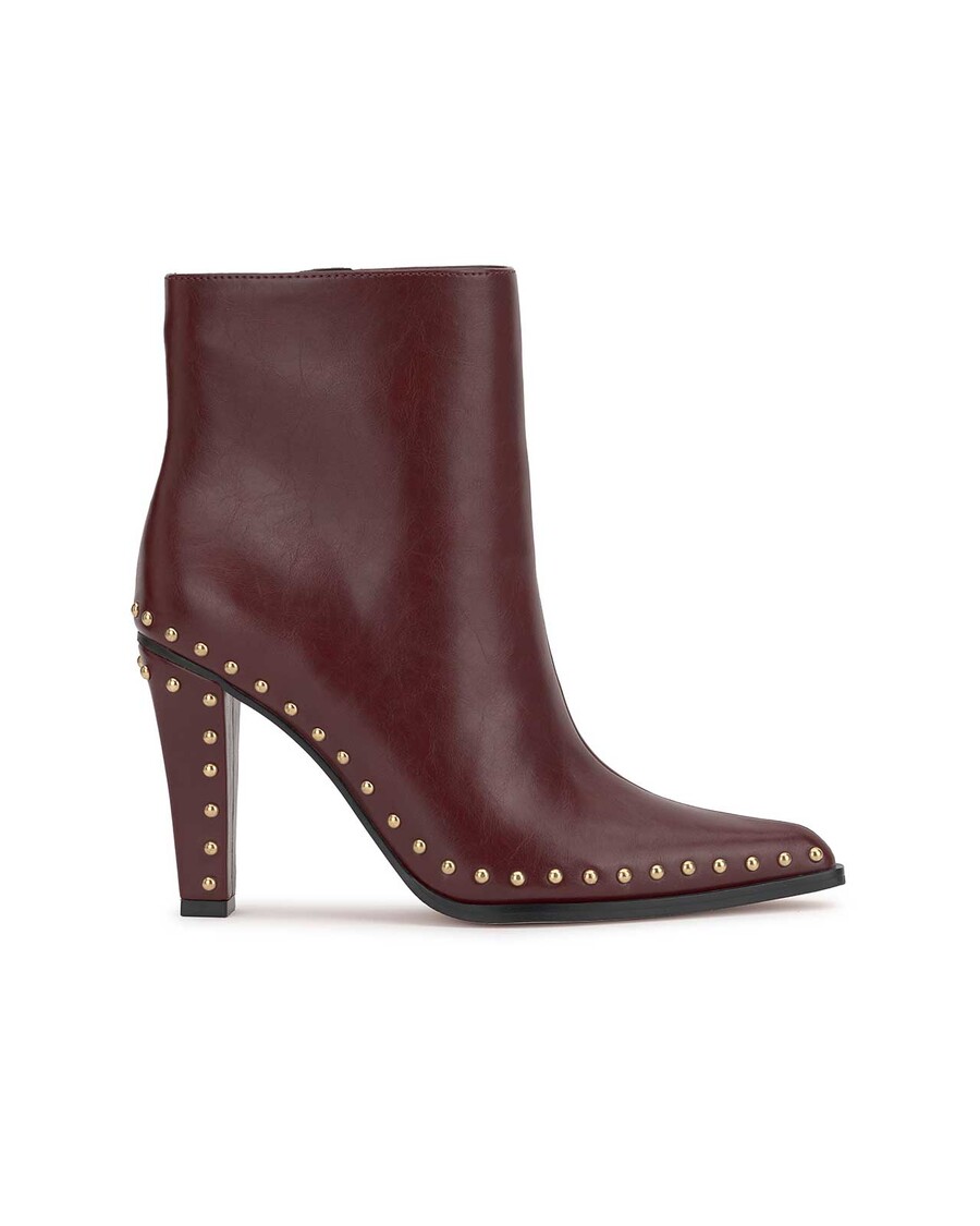 Jessica Simpson Rixie Studded Heeled Bootie in Dark Cherry