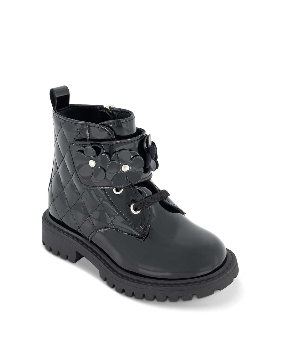 Jessica Simpson Toddler Daria Flower Moto Boot in Black