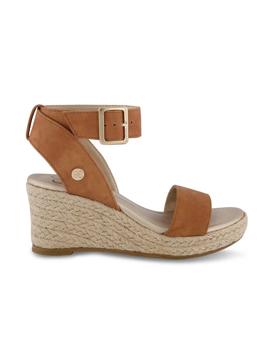 Jessica Simpson Girls' Asha Cuff Wedge Sandals in Cognac