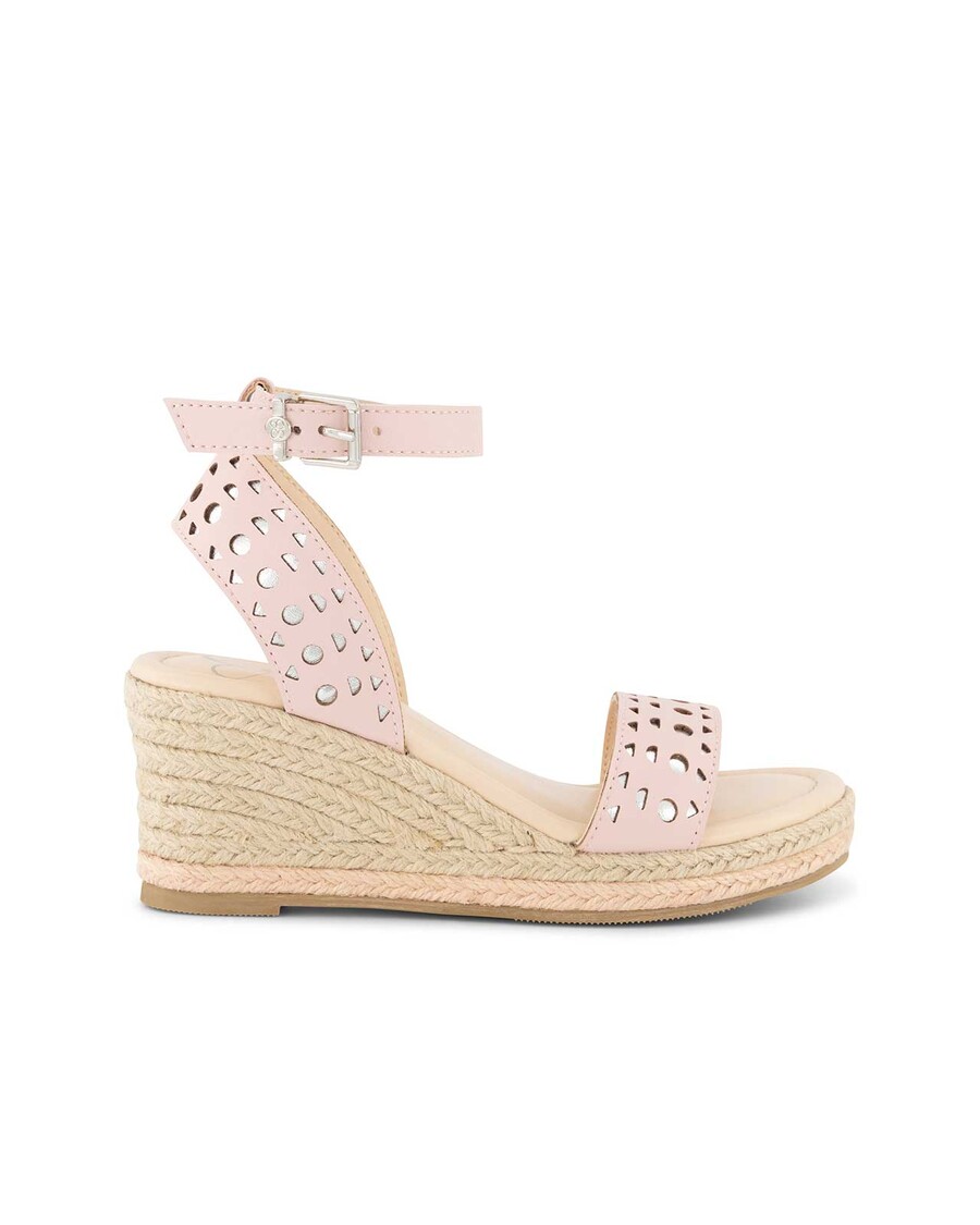 Jessica Simpson Girls' Asha Perforated Wedge Sandal in Blush