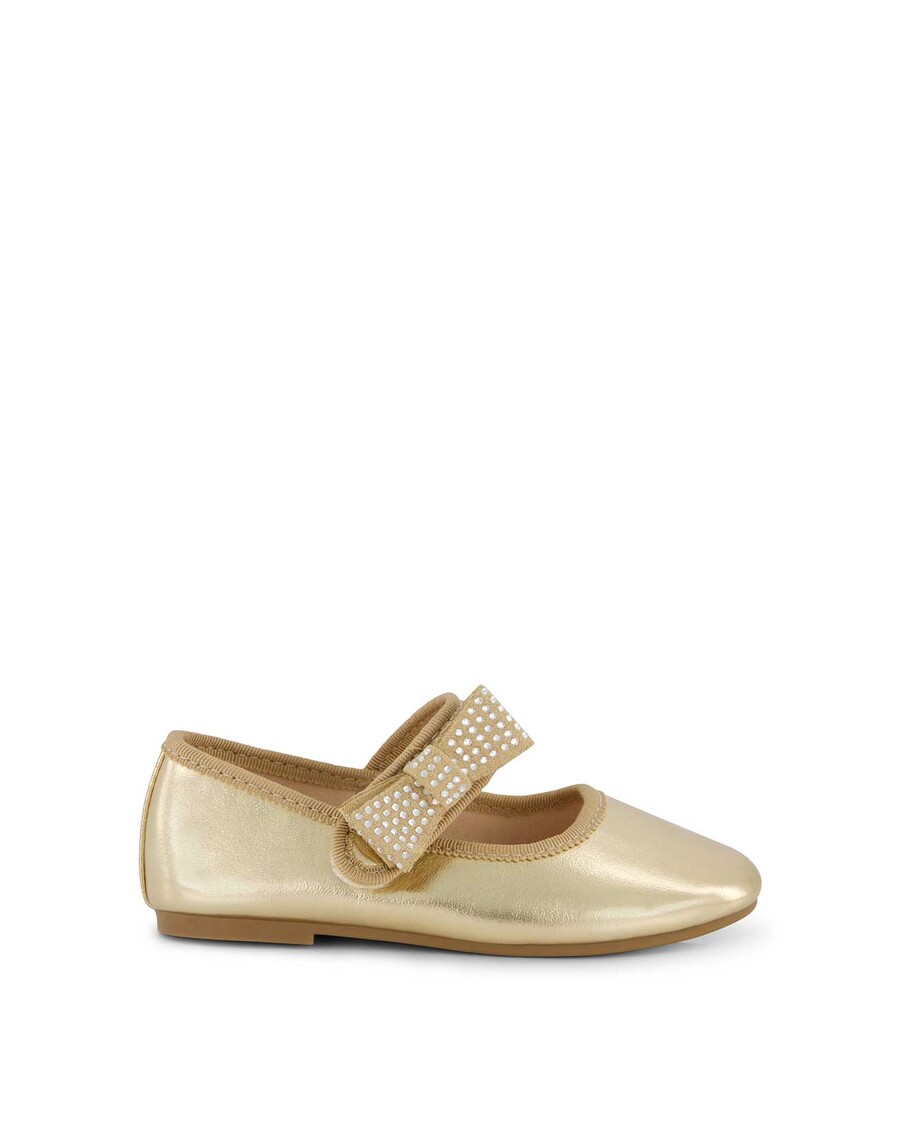 Jessica Simpson Toddler Amy Crystal Bow Ballet Flat in Gold