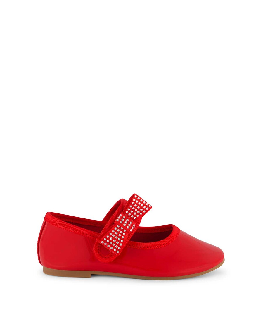 Jessica Simpson Toddler Amy Crystal Bow Ballet Flat in Red