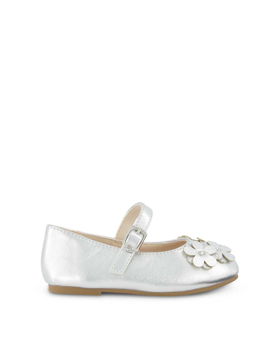 Jessica Simpson Toddler Amy Petal Ballet Flat in Silver