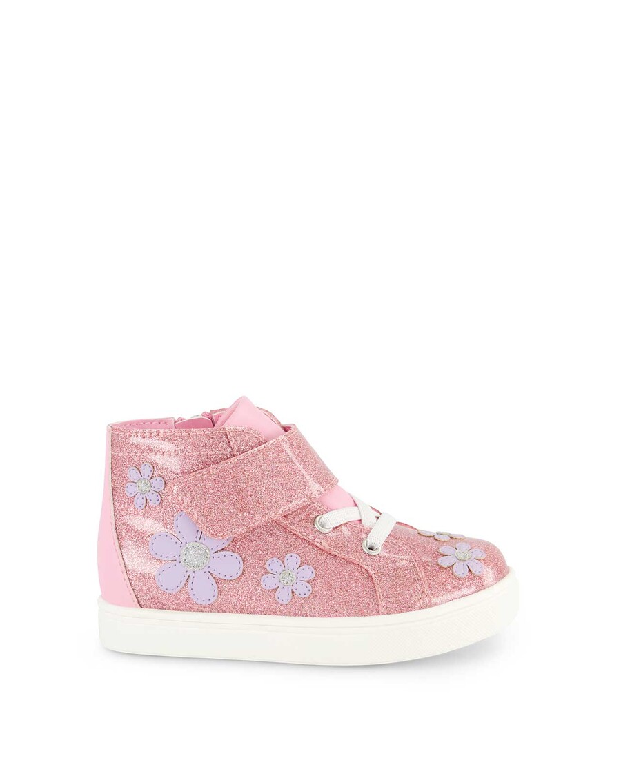 Jessica Simpson Toddler Gretchen Flower High Top Sneaker in Pink