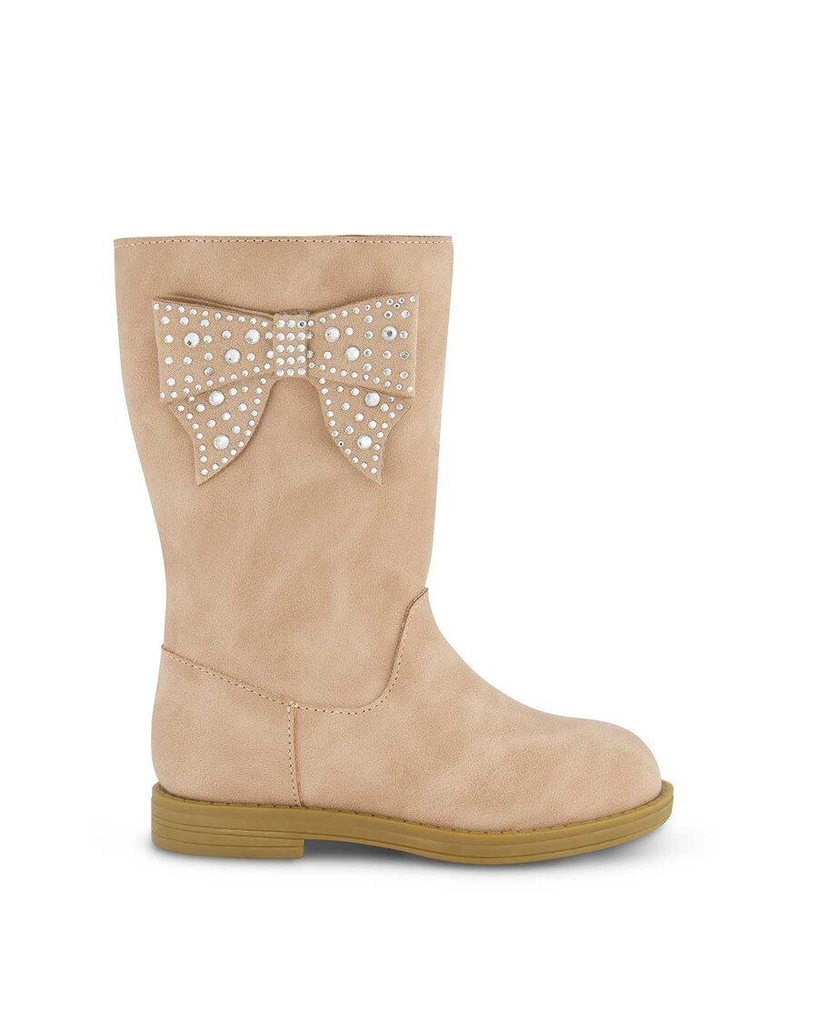 Jessica Simpson Toddler Evie Ribbon Boot in Taupe