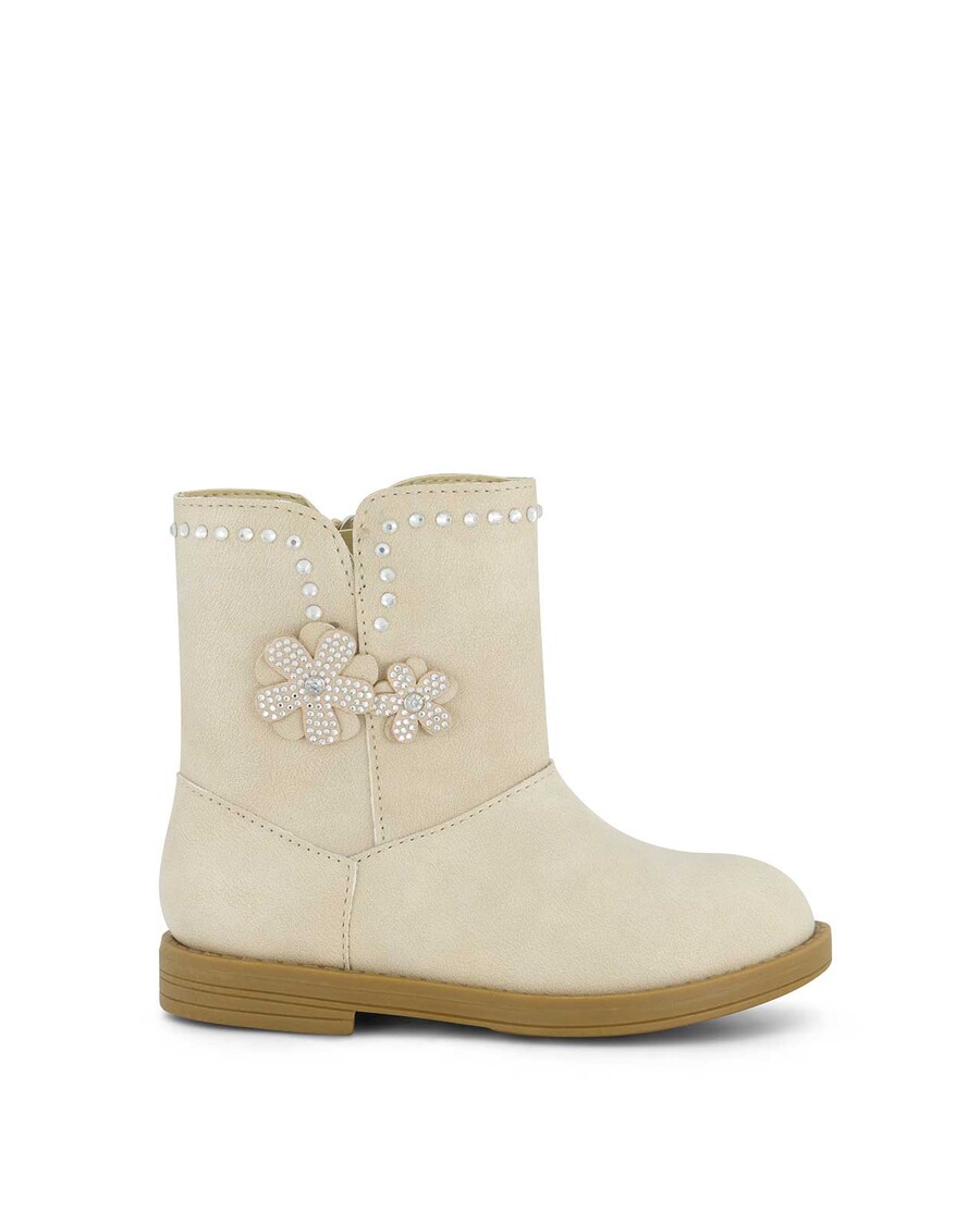 Jessica Simpson Toddler Evie Flower Boot in Cream