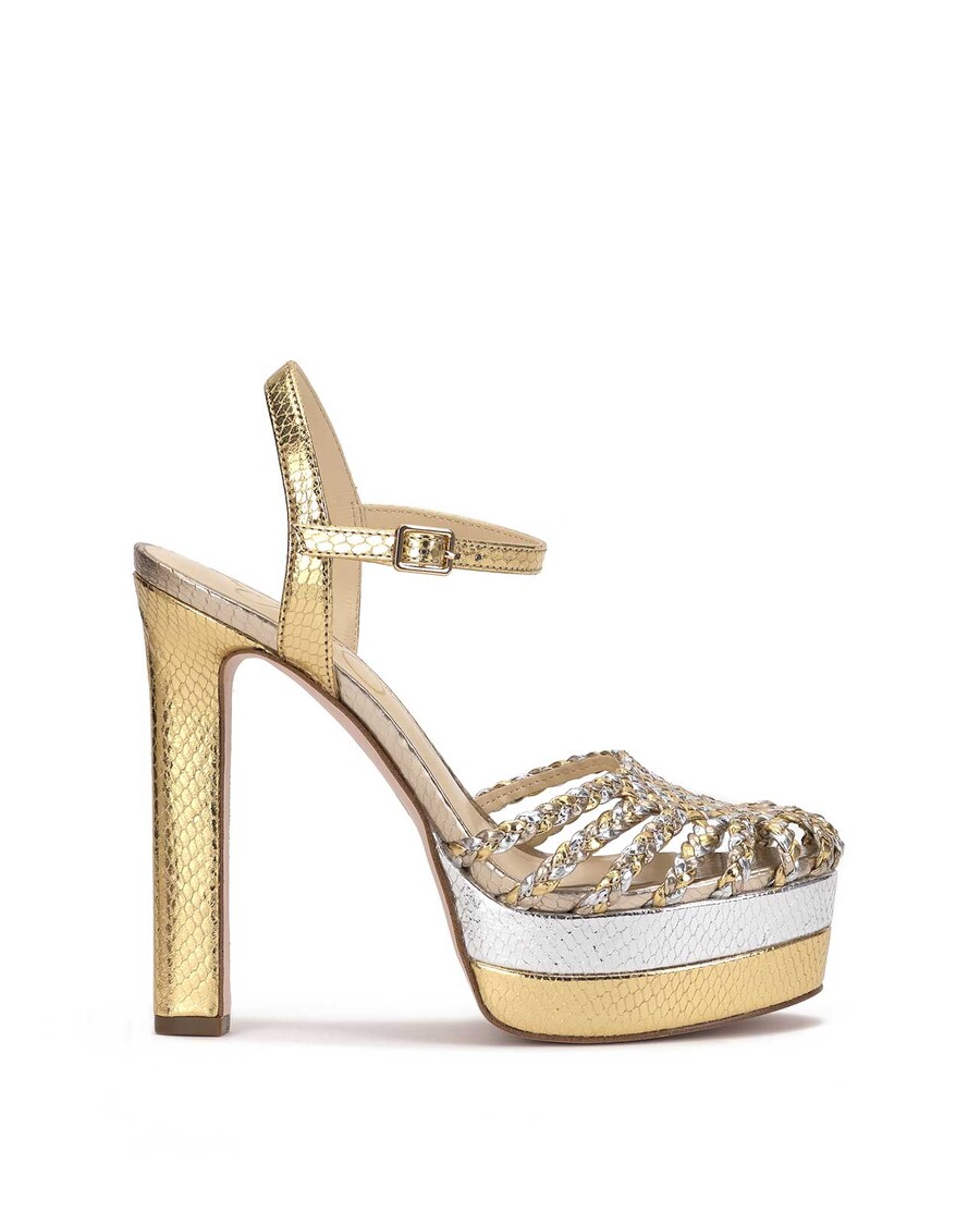 Jessica Simpson Inaia Braided Platform Sandal in Gold