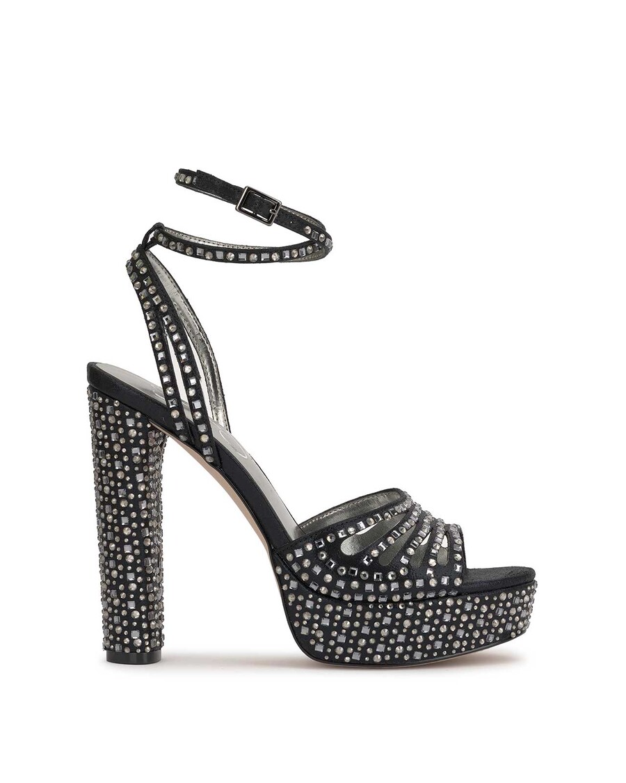 Jessica Simpson Iralin Platform Sandal in Black Dazzle