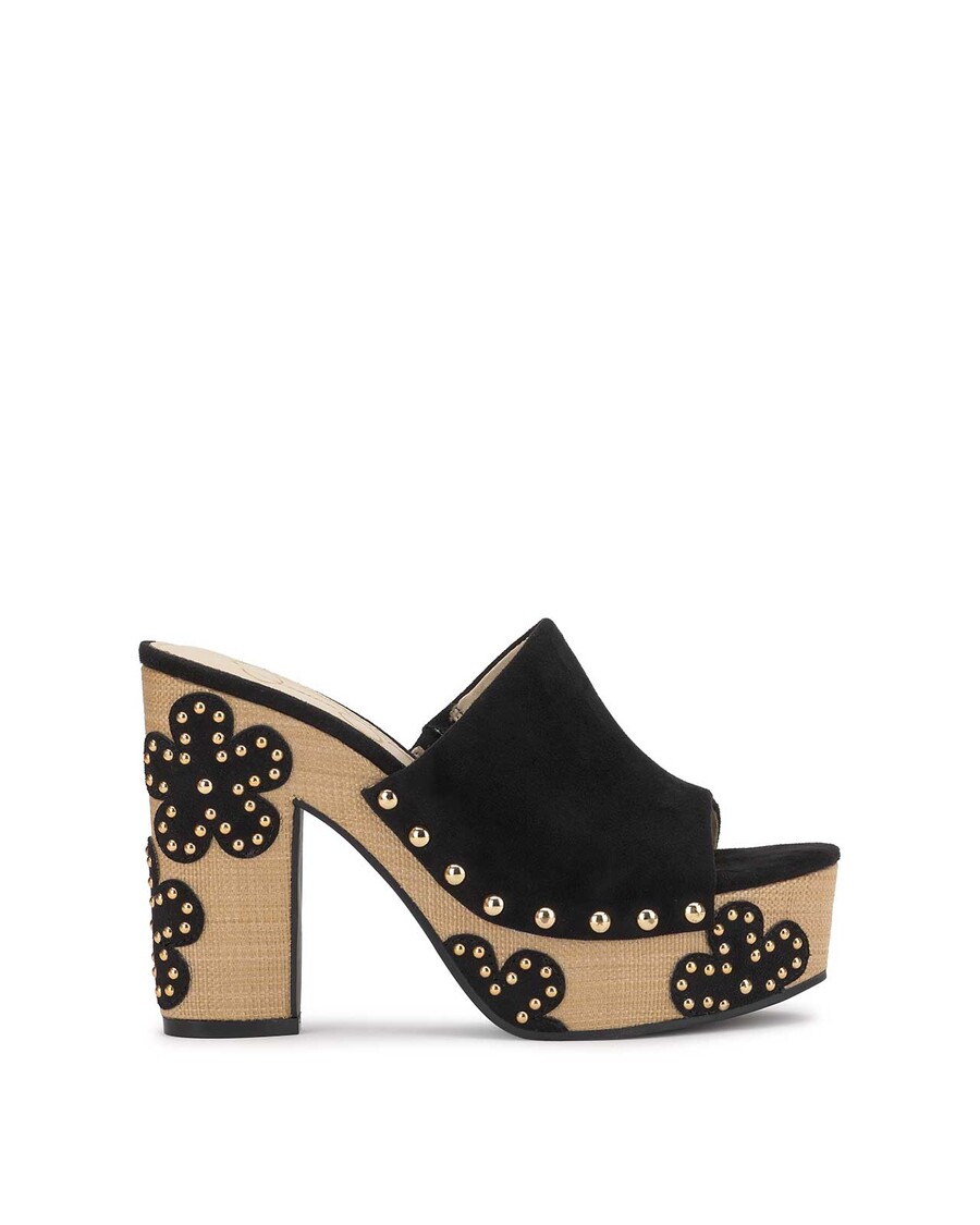 Jessica Simpson Shelbie Platform Slide in Black Floral