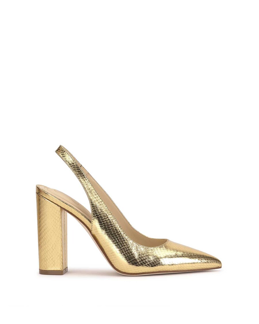 Jessica Simpson Noula Slingback Pointed Toe Pump in Gold