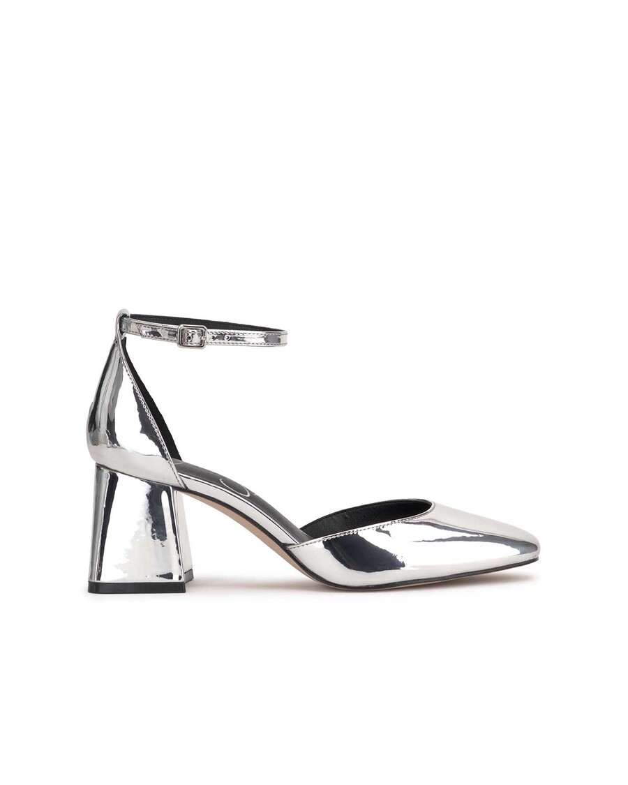 Jessica Simpson Fulian Block Heel Pump in Silver